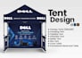 design attractive canopy tent, table cover and feather flag